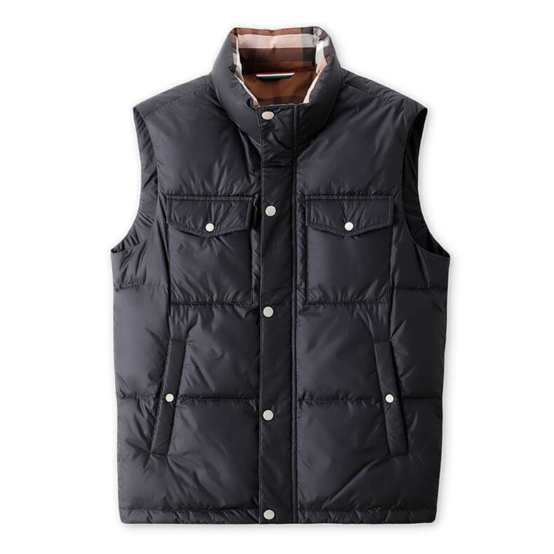 BZW6901钱塘2020-2新款时尚休闲冬季厚款中年男士羽绒服马甲P160,男装羽绒服,钱塘207-2