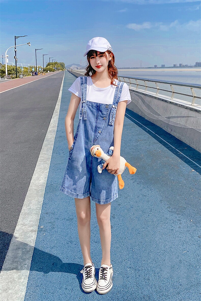 现货2021夏装新款背带牛仔短裤166-1013,女装牛仔裤,茜茜公主