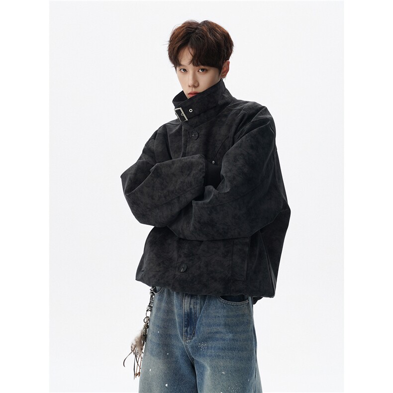 解构风拼接街头美式潮牌翻领夹克情侣宽松百搭外套W373TP78控138，男装夹克，电商A170