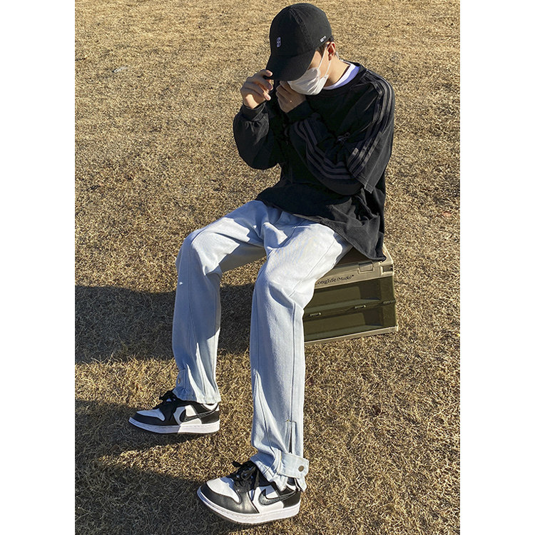 高街牛仔裤裤脚拉链小脚裤N361P60控79,男装牛仔裤,星座712