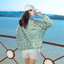 豹纹防晒衣薄款长袖短外套女春夏2022新款宽松百搭韩版洋气ins潮，女装防晒衣，可可小西