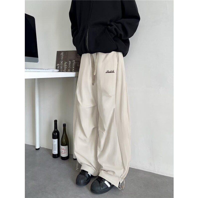 美式复古褶皱伞兵弯刀工装裤女加绒加厚U46P45,男装休闲裤,星座1116-2