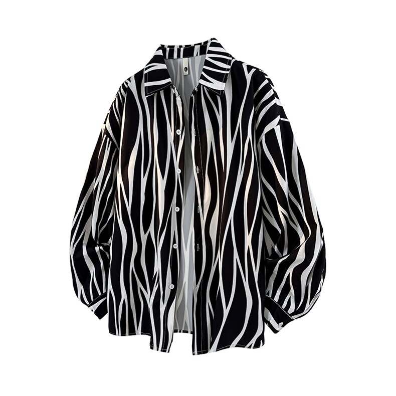 衬衫男春季新款港风宽松长袖衬衣CS806-P32，男装衬衫，星座214-3