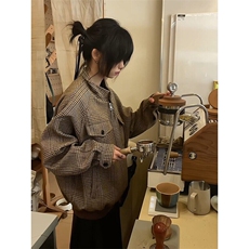 春装法式小香风中性外套千鸟格哈灵顿短宽夹克设计感上衣JKK01P75，男装夹克，电商D256-2(原A064-2)