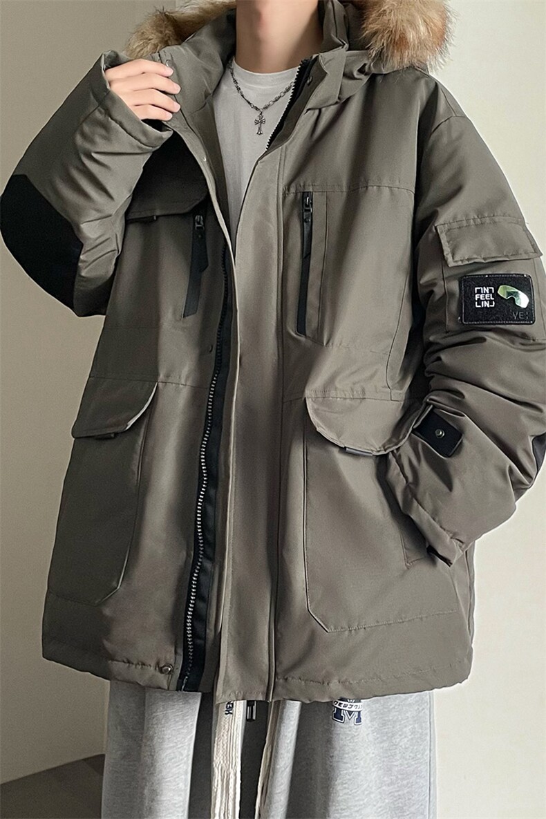 港风2026新品冬季宽松棉服派克服毛领冬装加厚外套D010-P145,男装棉衣,星座717
