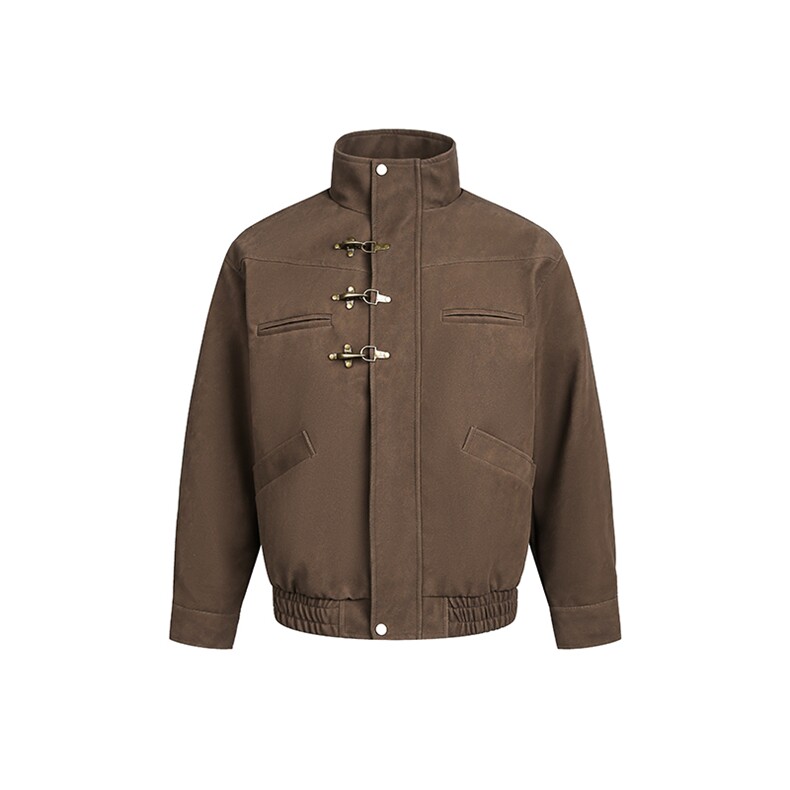 春季牛皮绒飞机扣复古防风立领夹克皮衣外套P100控199，男装夹克，星座216-1