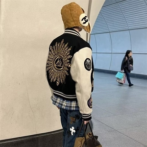 1506/QB440/P64夏季红同款万针刺绣宽松百搭半袖打底衫男图片