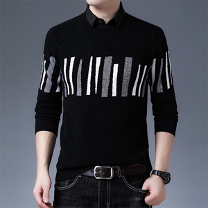 翻领长袖t恤男士卫衣春秋季新款中年爸爸运动休闲男装上衣潮图片