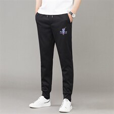 休闲远动裤春季新款中年男士潮流宽松束脚裤休闲小脚卫裤春款男装图片