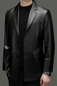8016秋冬新款海宁男士真皮皮衣皮西服休闲男装外套百搭P750图片