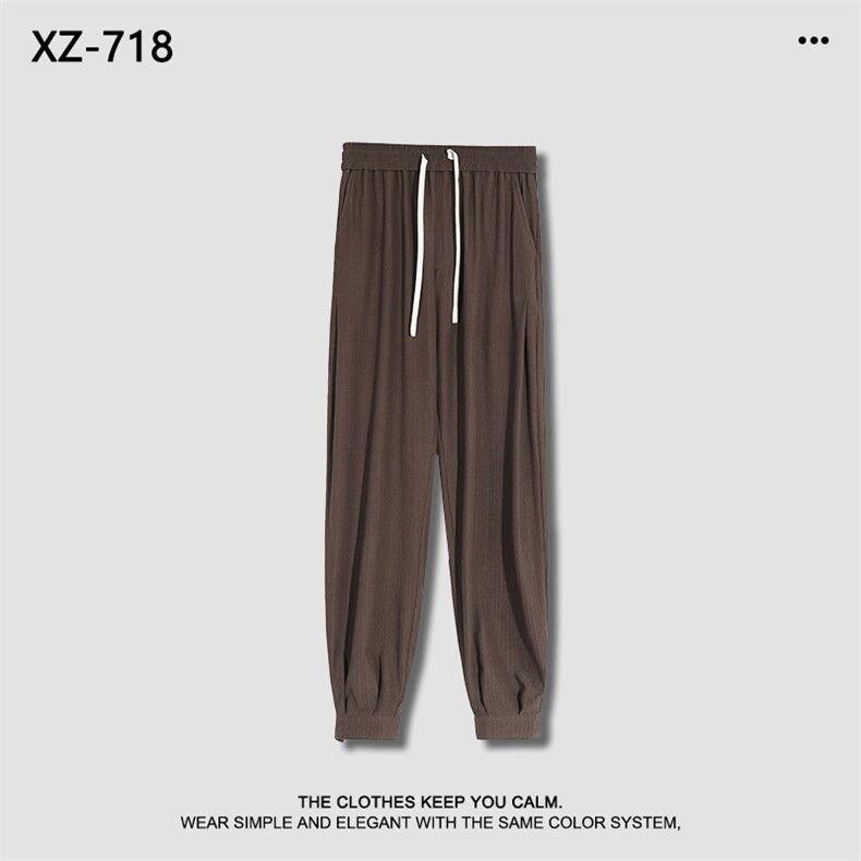 夏季潮牌百搭魔术贴束脚裤子新款男士休闲裤九分裤X1130特批45图片