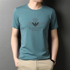 短袖T恤男夏季2023新款百搭圆领休闲中青年男装上衣体恤衫,男装T恤,电商B212（原钱塘6029）