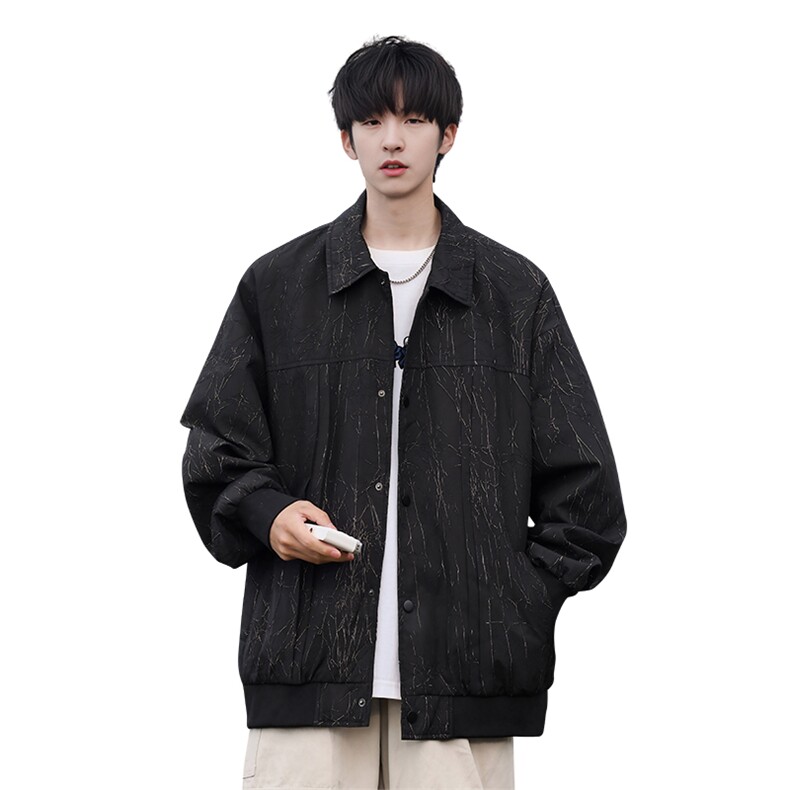 G0120-P82秋季新款日系cityboy肌理感翻领宽松夹克,男装夹克,星座109