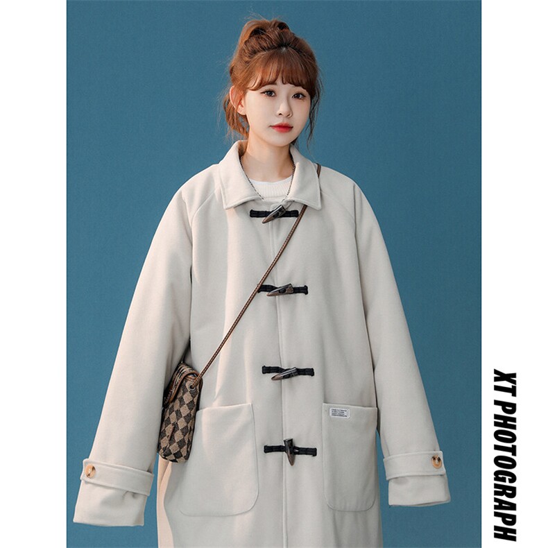 1中性风牛角扣加棉呢大衣女可拆卸帽外套女FY8716P138控188，女装毛呢外套，星座226-2