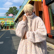 冬装新款满天星羊羔毛立领棉衣彩点毛绒保暖棉服M8606-TP105，男装棉衣，电商A006