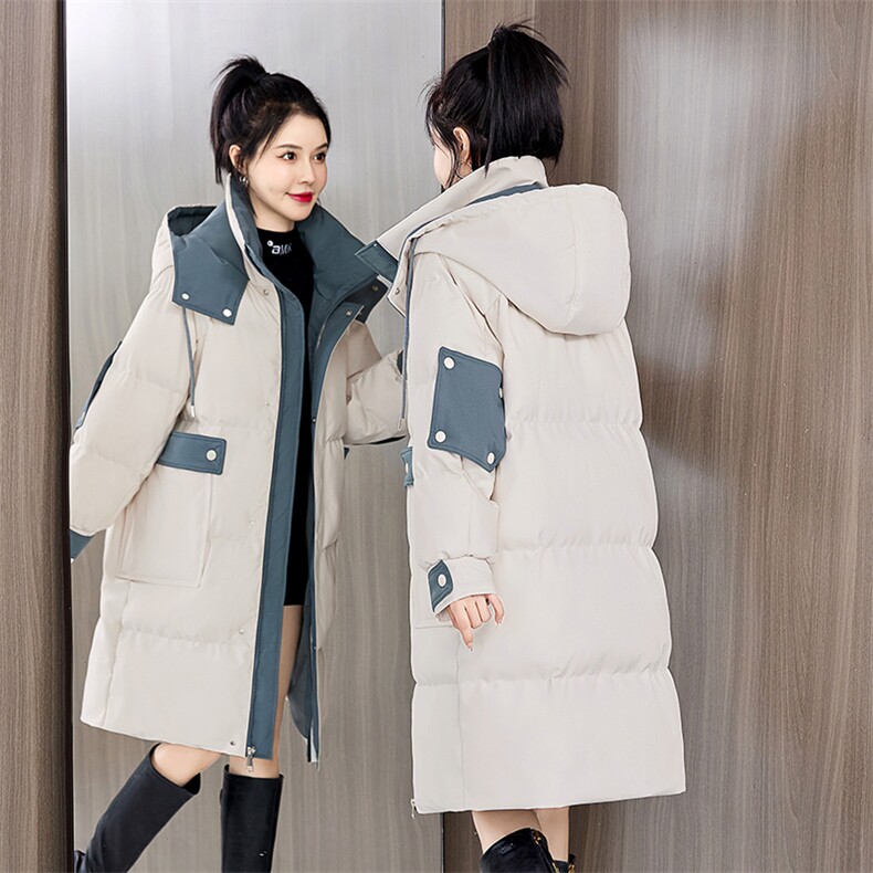 时尚保暖羽绒棉服女2022冬季新款宽松显瘦长款外套,女装棉衣/棉服,关键词
