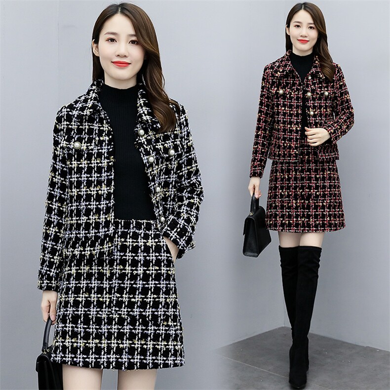 套装/套裙2023年秋季长袖短裙时尚气质减龄包臀裙，女装套装/套裙，香水丽阁