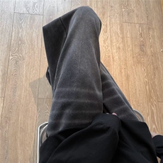 美式vibe风复古水洗痞帅直筒牛仔裤潮牌oversize百搭长裤，男装牛仔裤，星座601-2