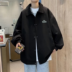 春秋季薄款外套男翻领夹克潮牌宽松纯色休闲CityBoy上衣W8802，男装夹克，星座1116A-1（原606A）