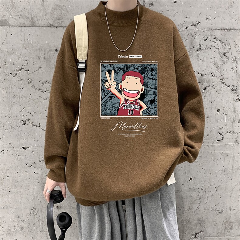半高领毛衣男大码胖子针织衫毛线衣M18392-P45加绒款-P65,男装针织衫/毛衣,电商A040