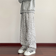 YK86116-P40涤纶秋冬新款豹纹卫裤男，男装休闲裤，电商A086-1
