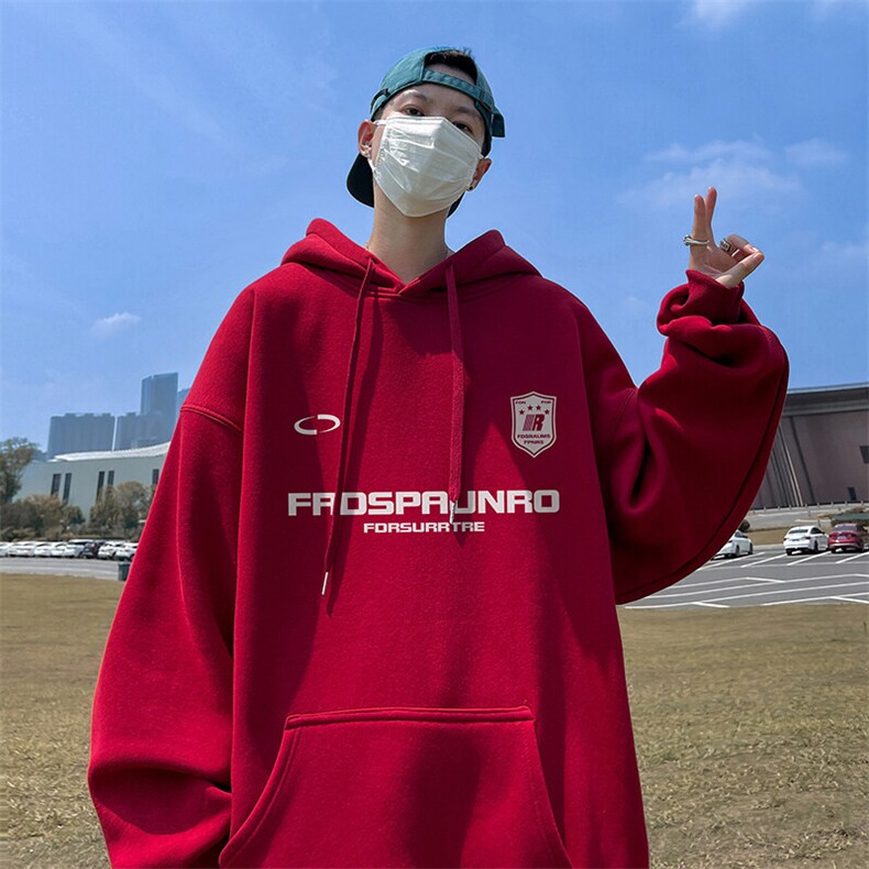 抖音得物供货可提供视频秋冬重磅美式宽松连帽卫衣DL2312,男装卫衣,电商A486