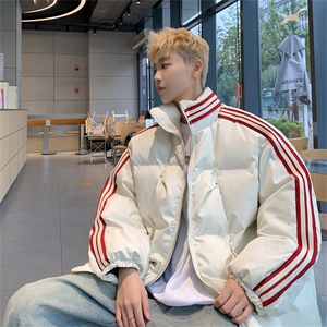 特P95控158168三条杠棉服冬外套情侣格子棉衣立领面包服MY243图片