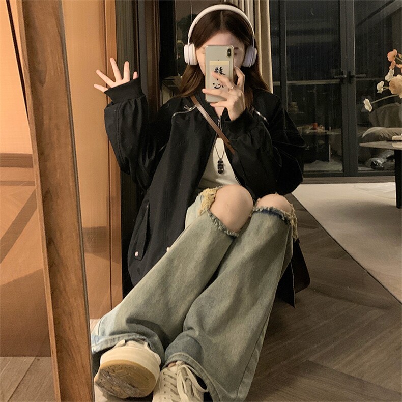 美式高街工装夹克男女休闲棒球服领飞行员情侣休闲外套潮C479-P85,男装夹克,星座911-2(原星座613-2）