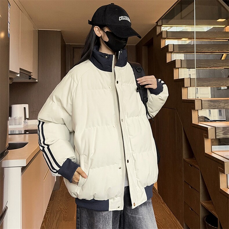 抖音得物二开可供视频拼接织带三防加厚羽绒棉衣外套棉服LL6667,男装棉衣,电商A486