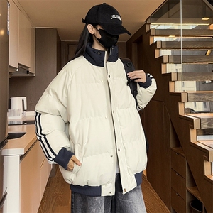 抖音得物二开 可供视频 拼接织带三防加厚羽绒棉衣外套棉服LL6667图片