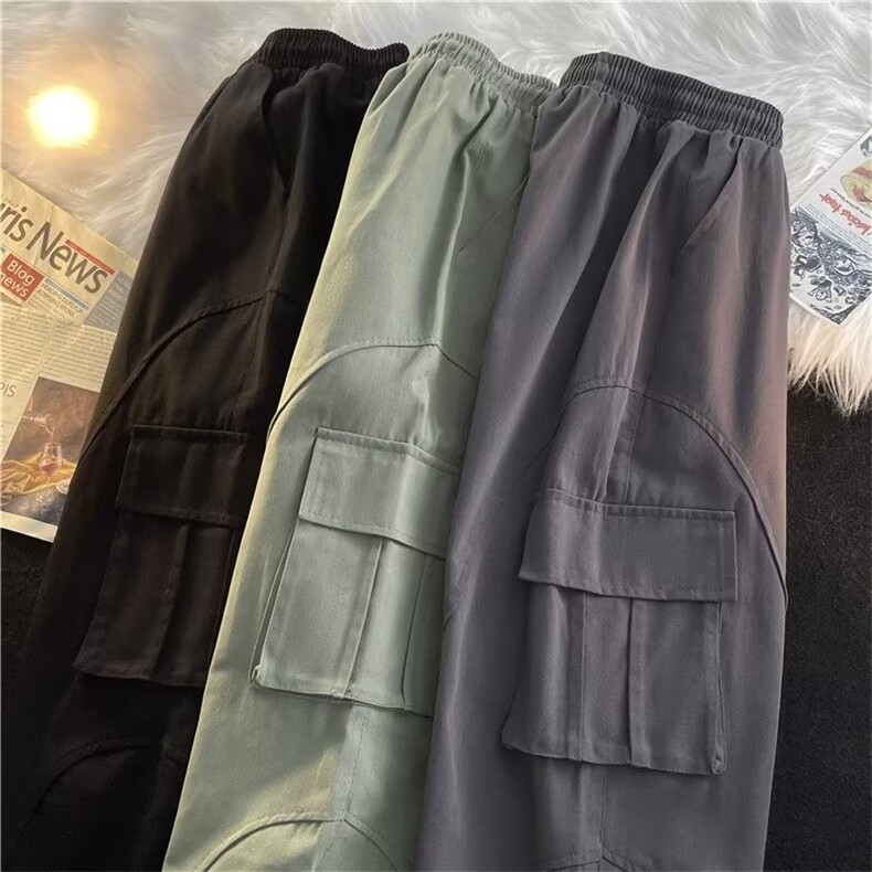 日系多口袋工装裤ins潮牌秋冬季男士纯棉休闲裤KT157P40,男装休闲裤,星座1116-2