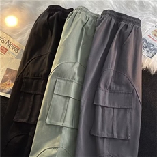 日系多口袋工装裤ins潮牌秋冬季男士纯棉休闲裤KT157P40，男装休闲裤，星座1116-2