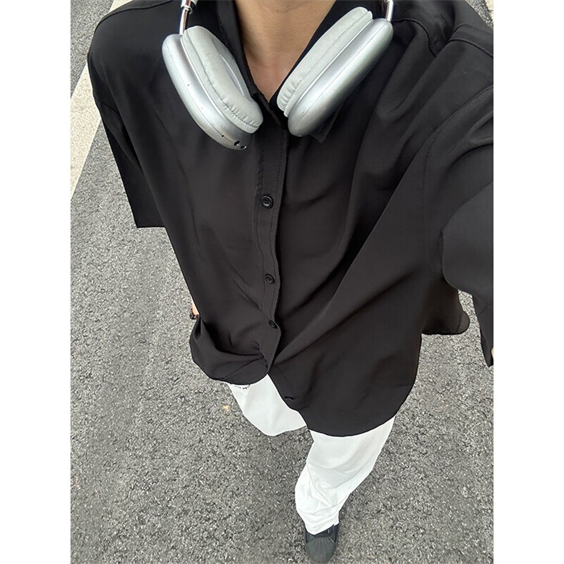 薄款冰丝短袖衬衫男简约纯色垂感休闲痞帅衬衣CS288-P20,男装T恤,星座301C-5