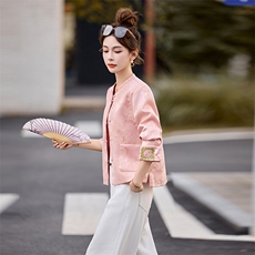 新中式风精美刺绣立领提花外套2523P135，女装短外套，乐衣轩
