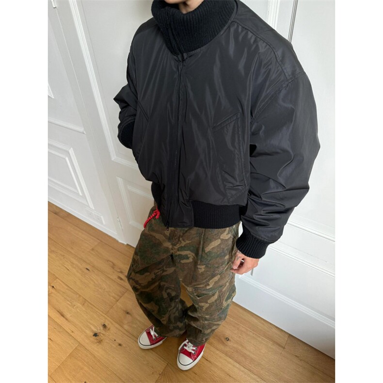 【有货】HT135CC-特P90廓形飞行员夹克棉服男加厚立领棒球服外套,男装夹克,星座1007（原301D）