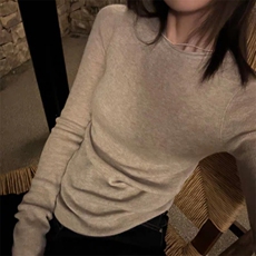 2025年秋季新款纯色针织套头上衣时尚百搭休闲风，女装针织衫/毛衣，旭驰羊绒