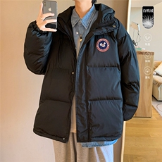 港风冬季新款连帽羽绒服白鸭绒男潮宽松印花YR6137P225控268，男装羽绒服，电商A268A