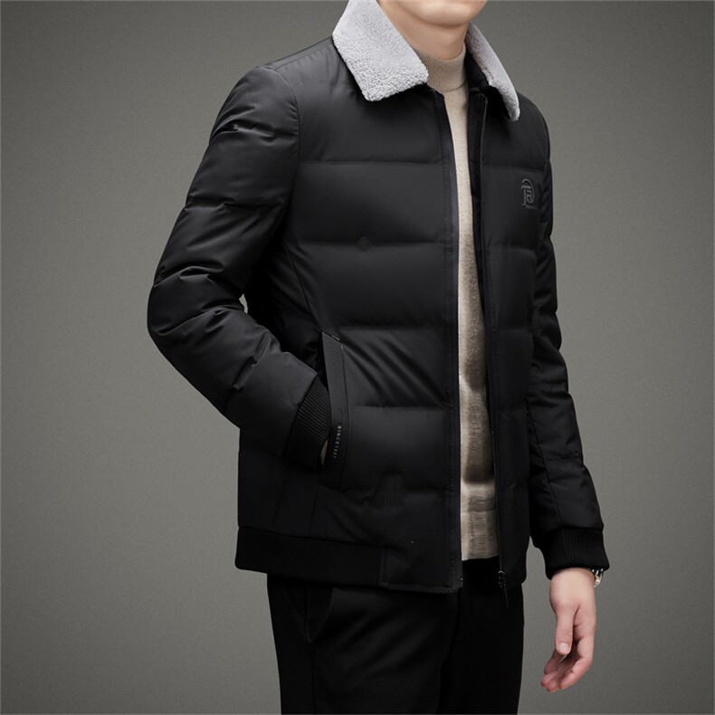CAH2801钱塘2020-2商务休闲翻领简约冬季厚款中年男士羽绒服P200,男装羽绒服,钱塘207-2