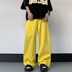 春夏季美式高街休闲运动裤男宽松直筒高腰卫裤百搭垂感拖地长裤子，男装休闲裤，星座716-2