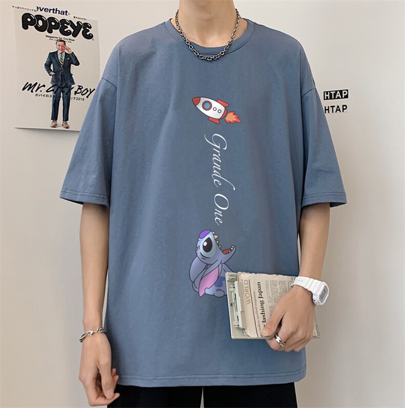 ！春夏新款纯棉宽松短袖T恤男士情侣体恤衫男DX12-P20,男装T恤,电商B367