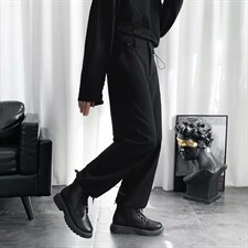 男裤子夏季束脚男裤宽松直筒阔腿青少年学生九分时尚西裤X199-p38，男装西裤，星座1008-1