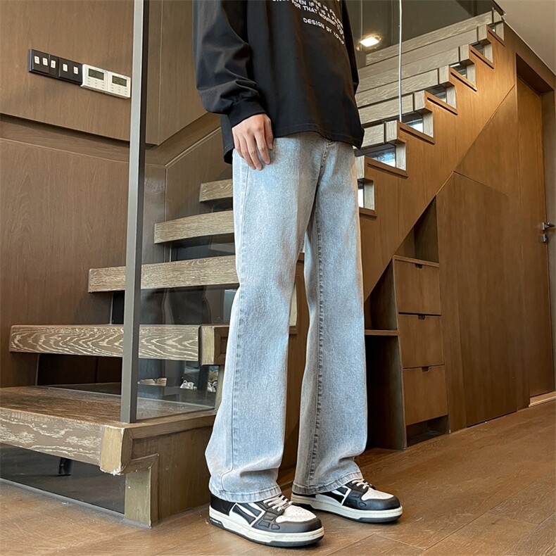 酒店低角度高弹力修身微喇水洗牛仔长裤男基础G37-TP40,男装休闲裤,星座910