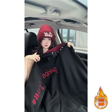！个性绣花拼接撞色卫衣冬季加绒连帽衫外套WR2251JR-P65控98，女装短外套，星座815A