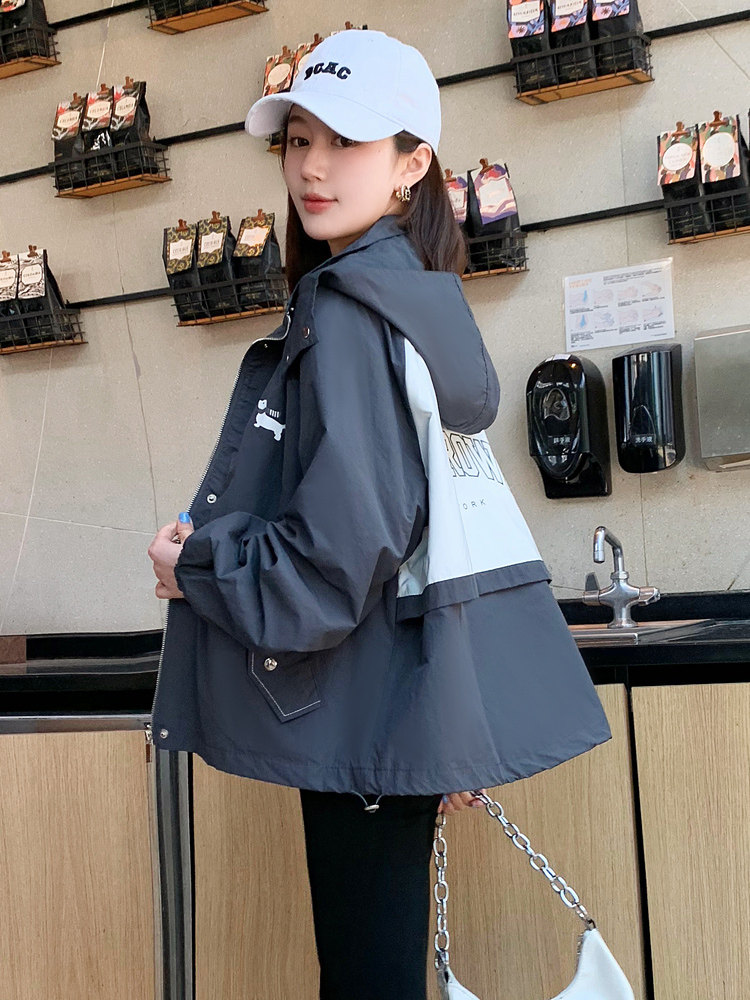 2023秋季短外套女时尚潮流单件长袖通勤宽松拉链夹克,女装短外套,梦懿尔