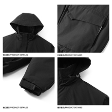 白底美式机能工装棉服男女冬季加棉加厚休闲连帽外套-A2356P95，男装棉衣，电商B241