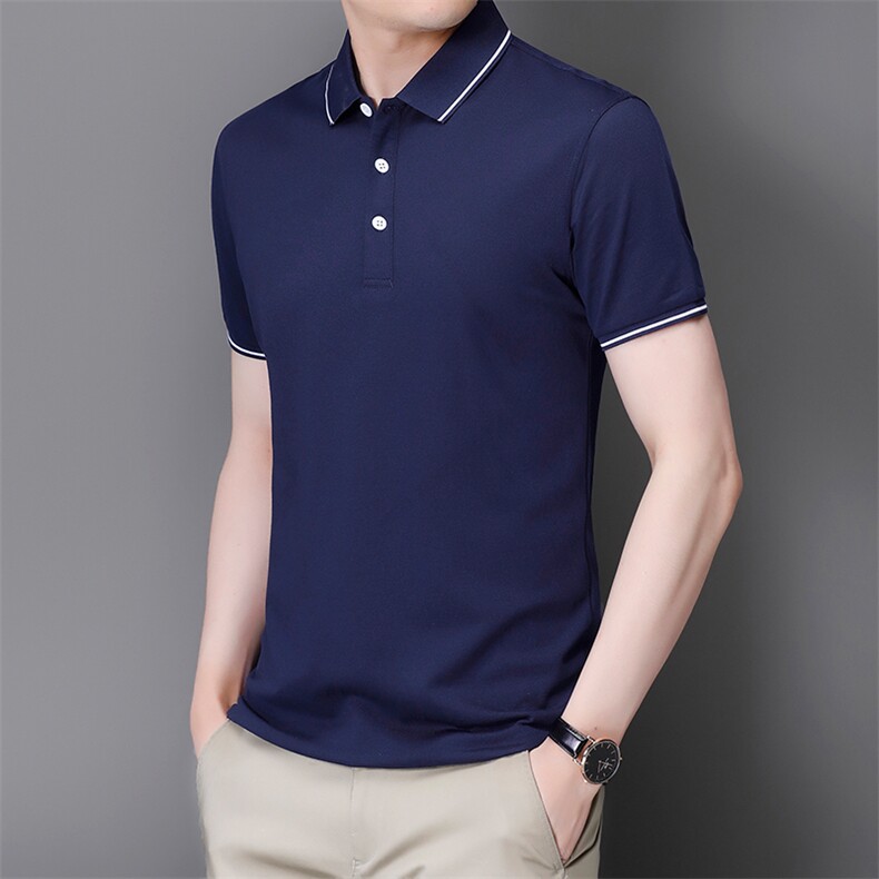 男装短袖T恤男2023夏季新款翻领POLO衫中年商务休闲体恤半袖上衣，男装Polo衫，电商B212（原钱塘6029）