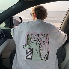 已注册/夏新款外景纯棉涂鸦鳄鱼短袖T恤男潮宽松打底DT00088/P25，男装T恤，电商B316