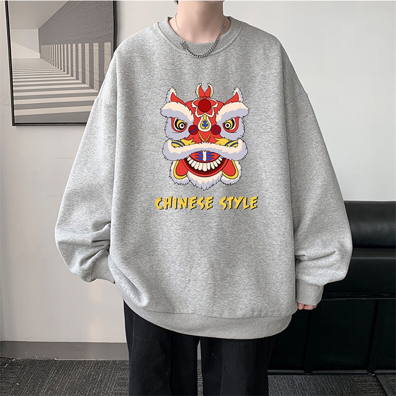 圆领卫衣男大码加厚加绒长袖t恤男S6185-P28加绒款-P33,男装卫衣,电商A040
