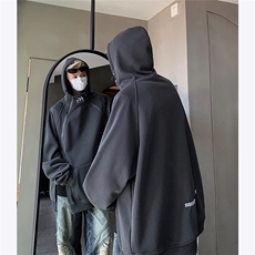 主推小众设计感美式潮流高街拉链款绣花连帽卫衣男秋季外套P68，男装卫衣，电商C306-1