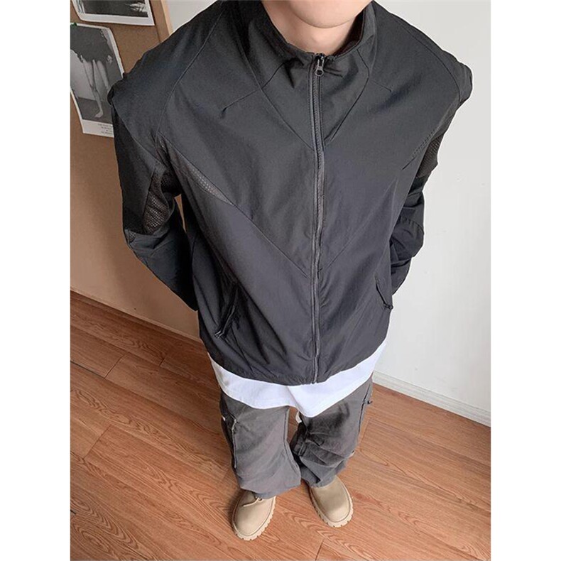 春夏款高品质冰感速干防晒服休闲户外运动外套透气弹力机能风夹克,男装防晒衣,电商A443